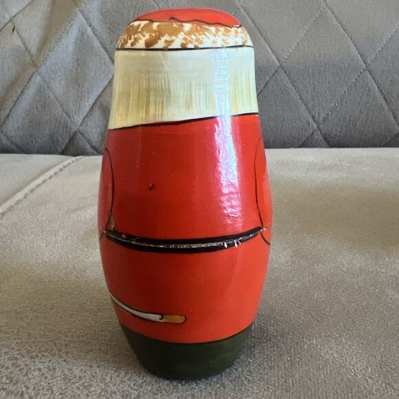 Vintage Santa Claus Nesting Dolls Christmas 5 Piece Hand painted Unsigned 5.5” - Picture 6 of 12